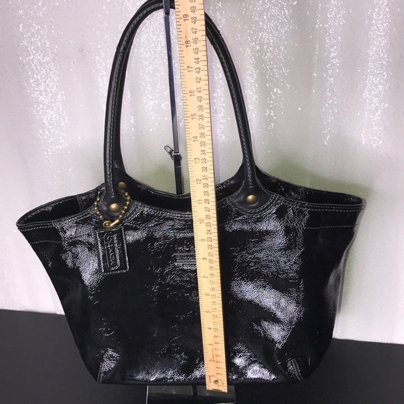 COACH Black Patent Leather Small Satchel Handbag - Picture 2 of 8